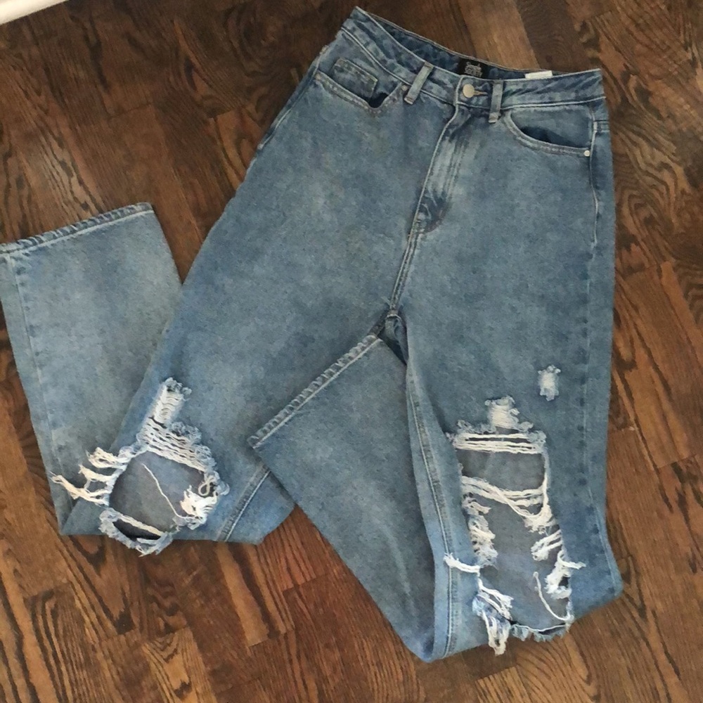Simple Society Destroyed High Waisted Jeans